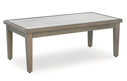Rainier Ranch Outdoor Sofa Set With Cocktail Table & End Table