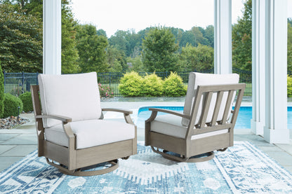Rainier Ranch Outdoor Sofa Set With Cocktail Table & End Table