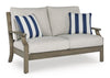 Rainier Ranch Outdoor Sofa Set With Cocktail Table & End Table
