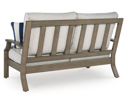 Rainier Ranch Outdoor Sofa Set With Cocktail Table & End Table