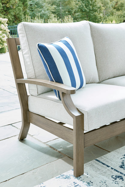 Rainier Ranch Outdoor Sofa Set With Cocktail Table & End Table