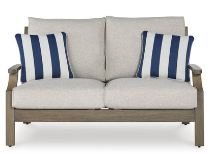 Rainier Ranch Outdoor Sofa Set With Cocktail Table & End Table