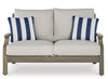 Rainier Ranch Outdoor Sofa Set With Cocktail Table & End Table