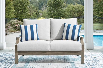 Rainier Ranch Outdoor Sofa Set With Cocktail Table & End Table