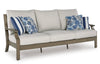 Rainier Ranch Outdoor Sofa Set With Cocktail Table & End Table