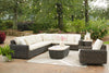 Kimora Outdoor Sectional Sofa Set With Cocktail Table & End Table