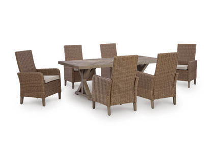 Revare Beach Rect Dining Table With Umb Opt