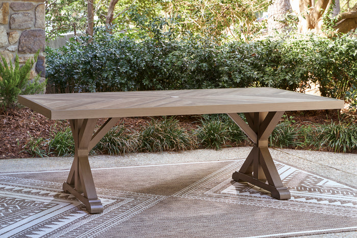 Revare Beach Rect Dining Table With Umb Opt