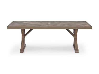 Revare Beach Rect Dining Table With Umb Opt