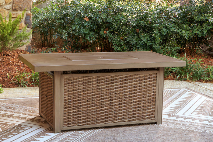 Revare Beach Rectangular Fire Pit Table