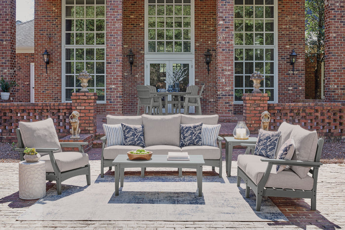 Lone View Bay Outdoor Sofa Set With Cocktail Table & End Table
