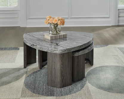 Surmour Coffee Table Set (Stacked Coffee Table + 2 End Tables)