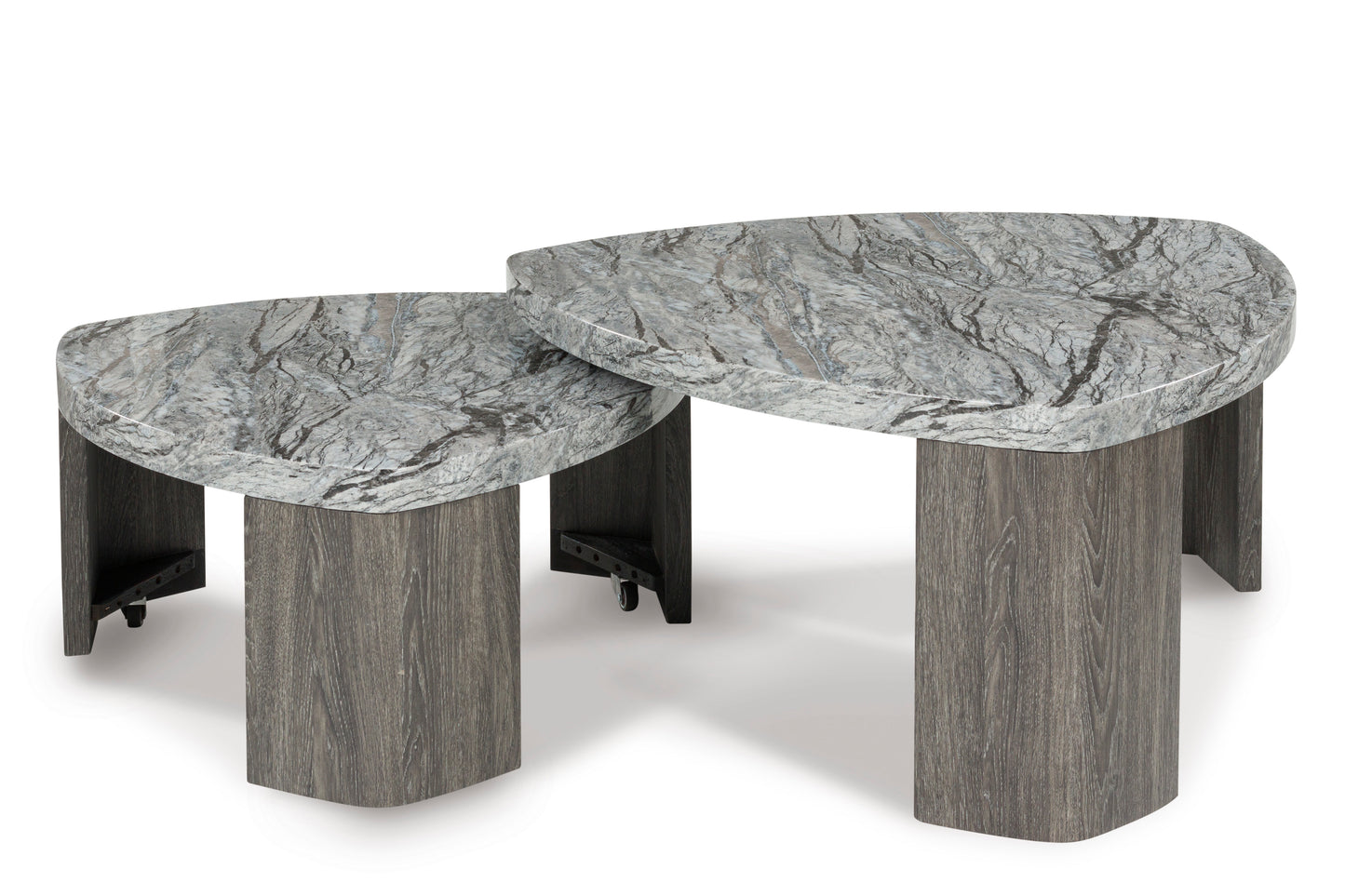 Surmour Coffee Table Set (Stacked Coffee Table + 2 End Tables)