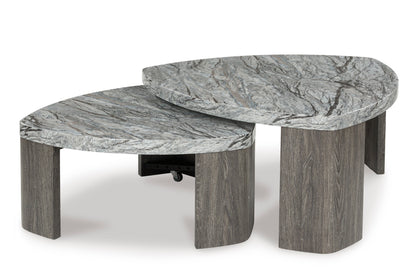 Surmour Coffee Table Set (Stacked Coffee Table + 2 End Tables)