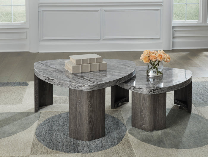 Surmour Coffee Table Set (Stacked Coffee Table + 2 End Tables)