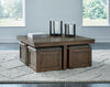 Boardernest Coffee Table Set (Coffee Table With 4 Stools + 2 End Tables)