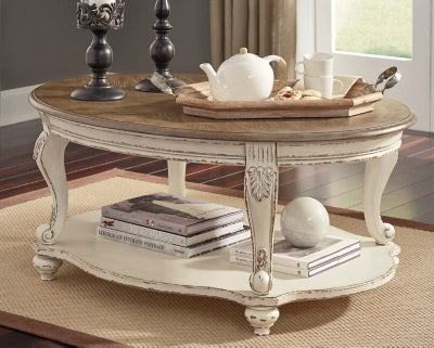 Realyn Coffee Table + 2 end table