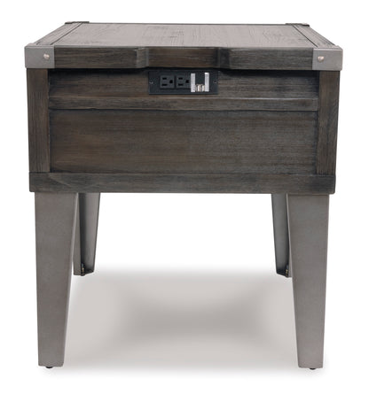 Todoe End Table With USB Ports & Outlets