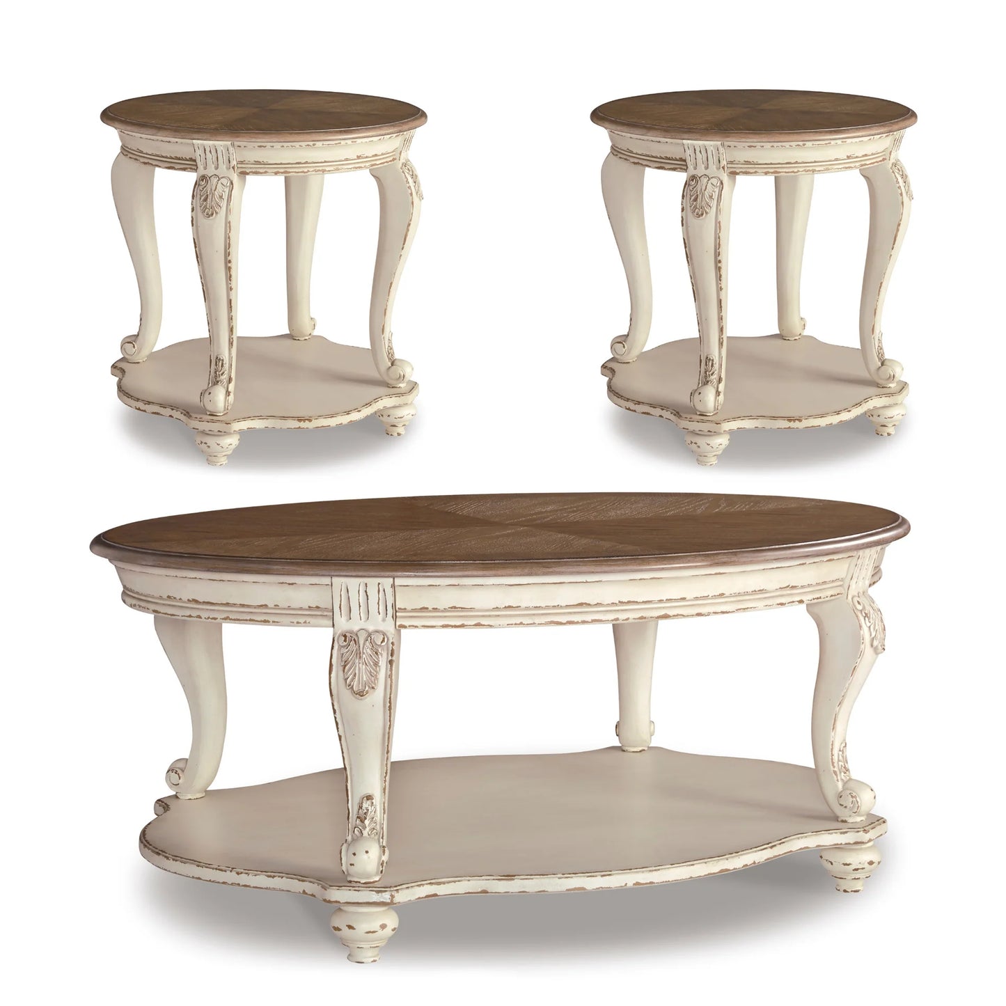 Realyn Coffee Table + 2 end table