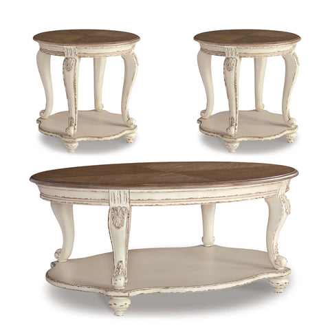 Realyn Coffee Table + 2 end table