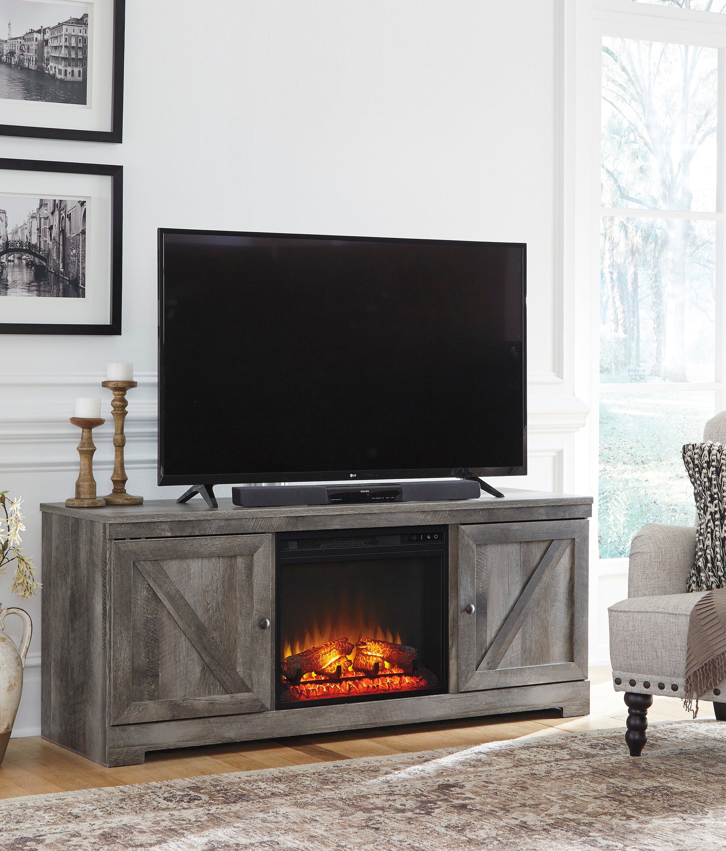 Wynnlow LG TV Stand With Fireplace Option