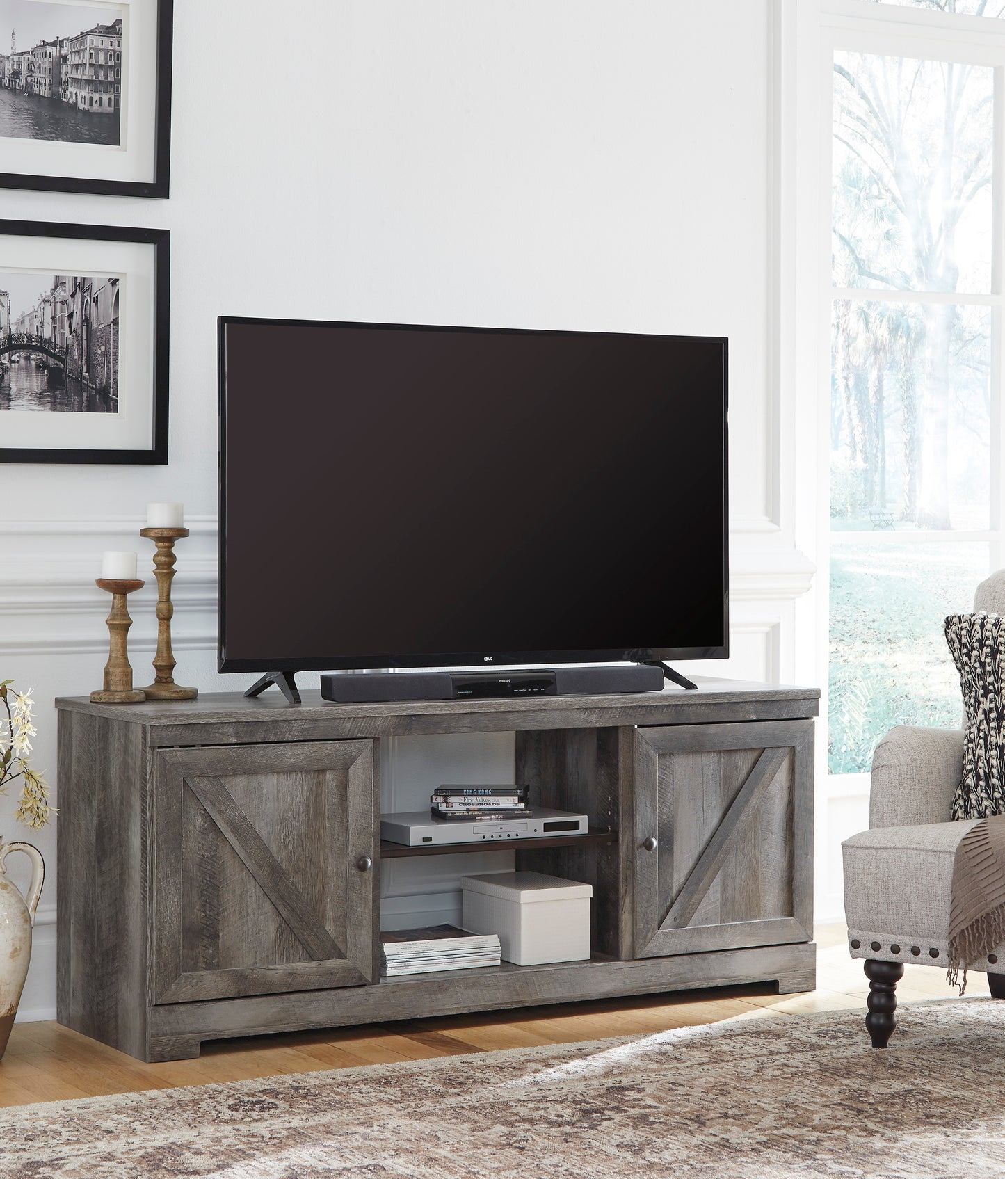 Wynnlow LG TV Stand With Fireplace Option