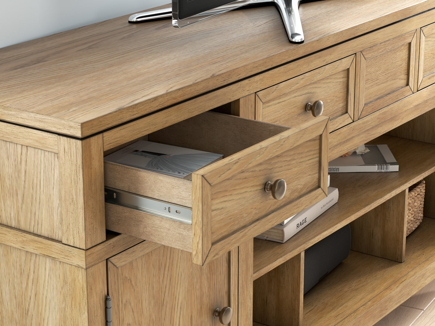 Sharlance XL TV Stand With Fireplace Option