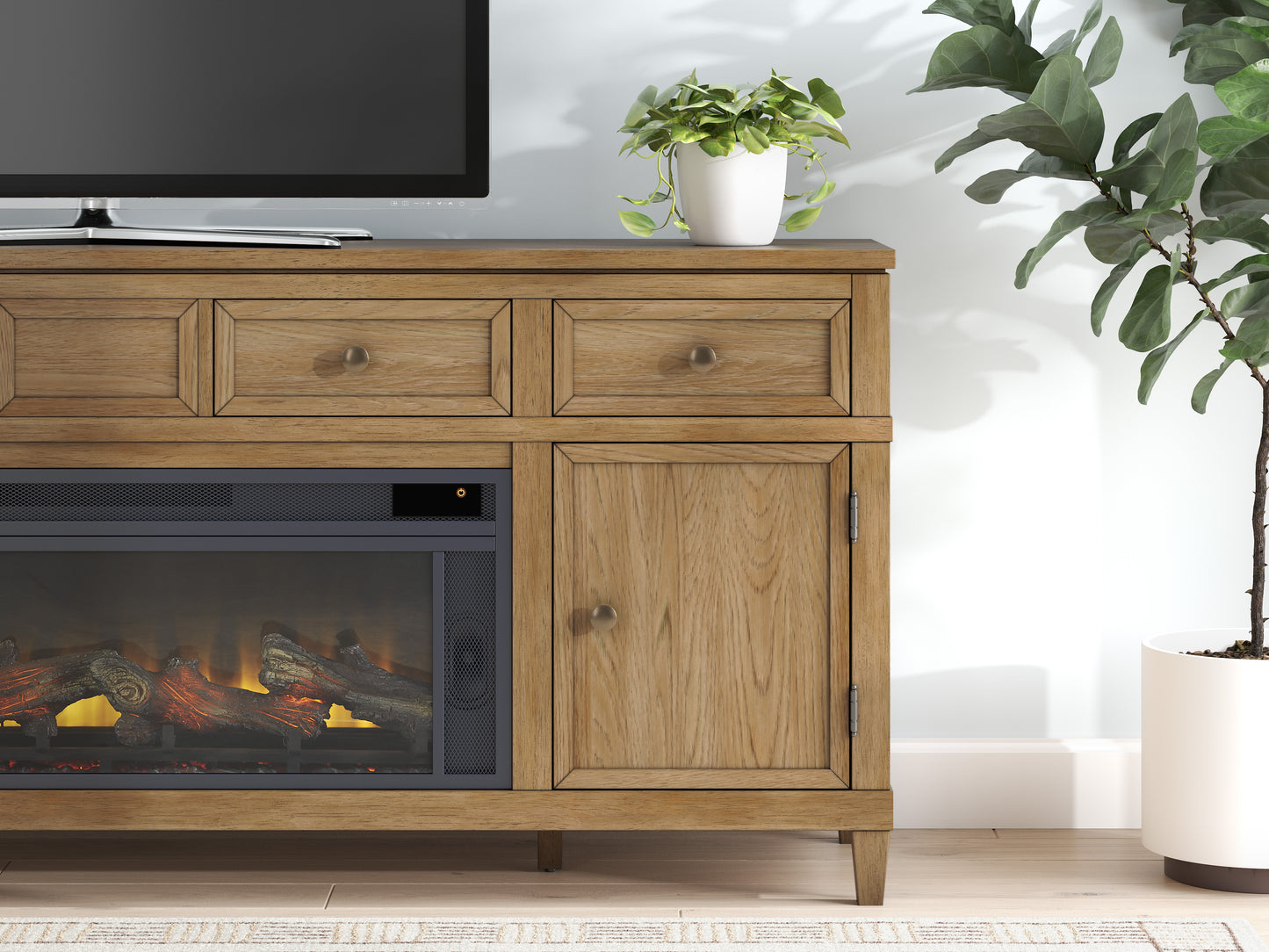 Sharlance XL TV Stand With Fireplace Option