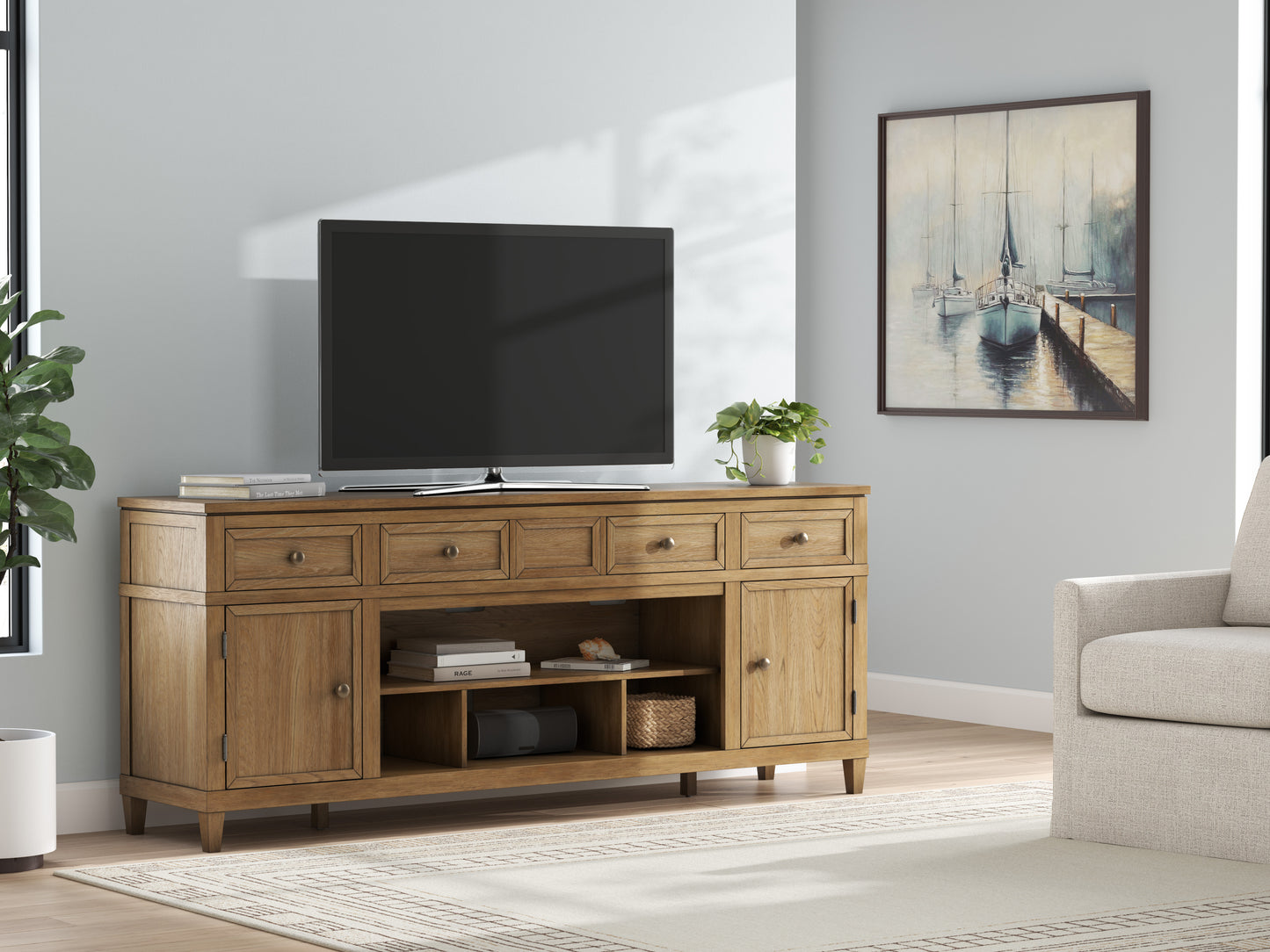 Sharlance XL TV Stand With Fireplace Option