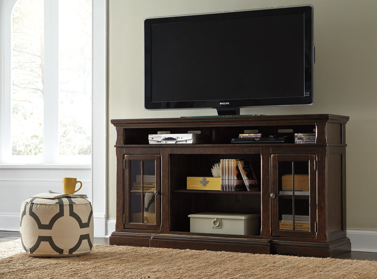 Roddinton XL TV Stand With Fireplace Option